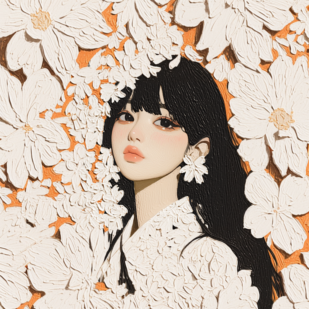 Beautiful Anime Girl Surrounded By Blooming Pink Flowers