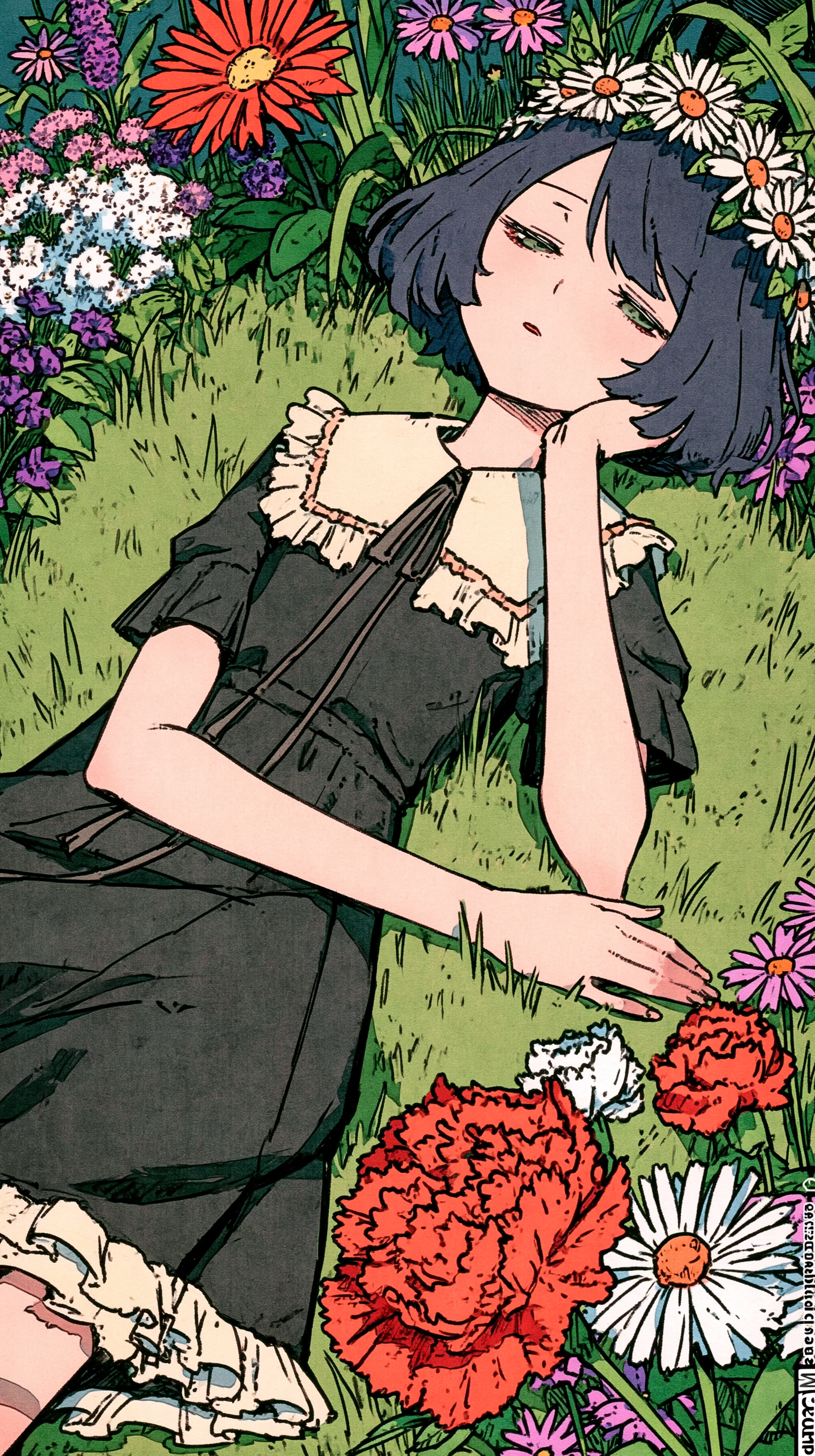 Girl Lying On The Garden